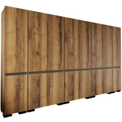 Dressing 16 portes décor noyer et anthracite 360 cm BYRON
