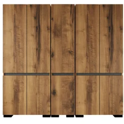 Dressing 10 portes décor noyer et anthracite 225 cm BYRON