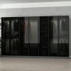 Dressing XXL 5 penderies, anthracite & verre noir 190 cm BYRON