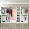 Dressing XXL 5 penderies, blanc & verre noir 190 cm BYRON