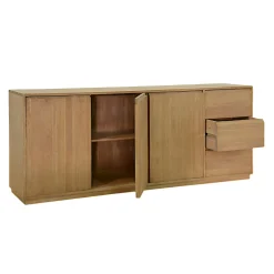 Enfilade / Buffet long Hévéa 3 portes, 3 tiroirs 220x50x90cm BALTIC