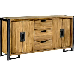Enfilade en teck naturel 4 portes 3 tiroirs 186x88x45cm CANADA