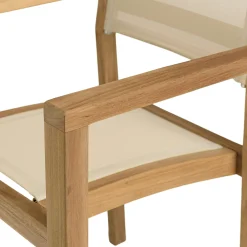 Ensemble de jardin extérieur grande table rectangle en teck 6 fauteuils ALERIA