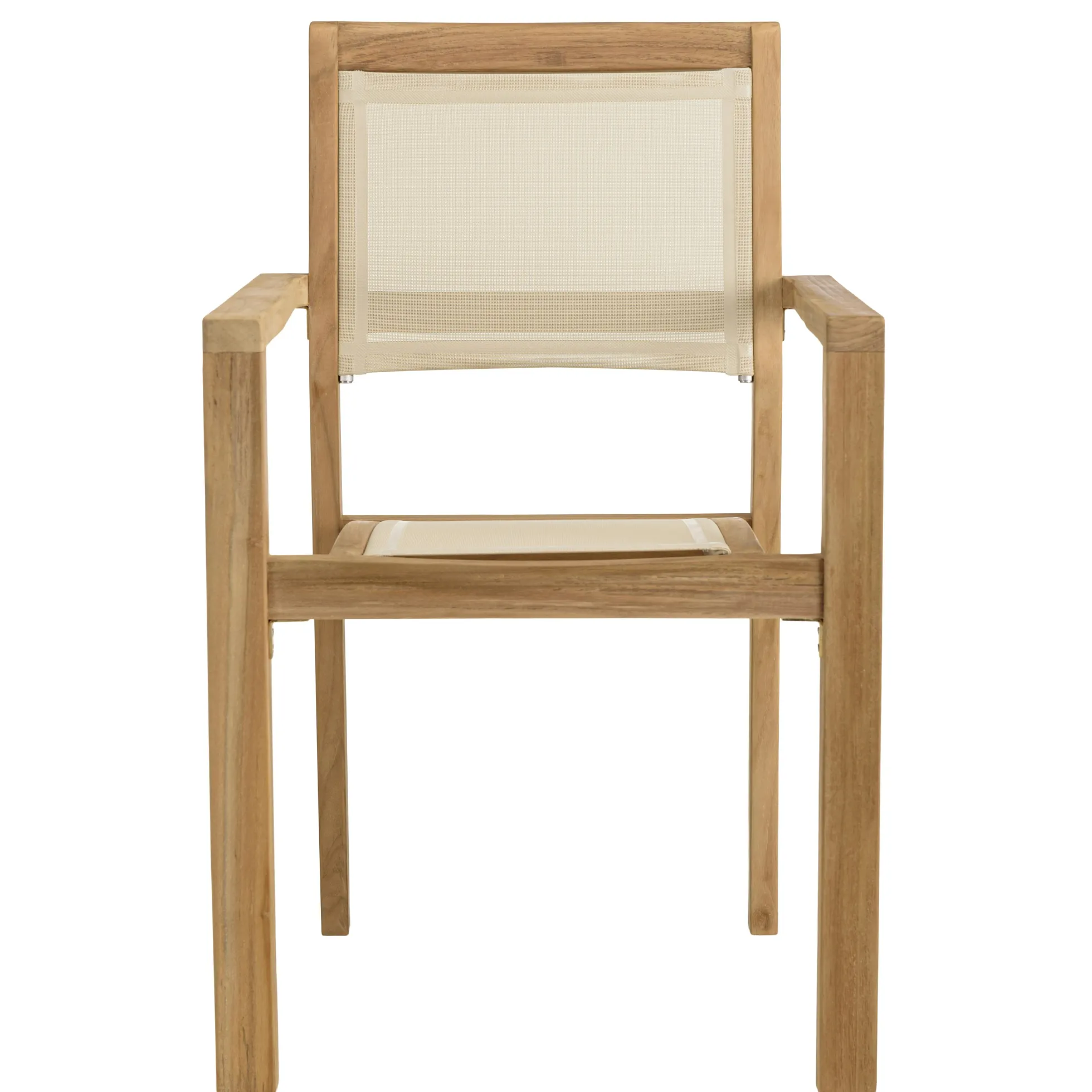 Ensemble de jardin extérieur table rectangle en teck 6 fauteuils ALERIA