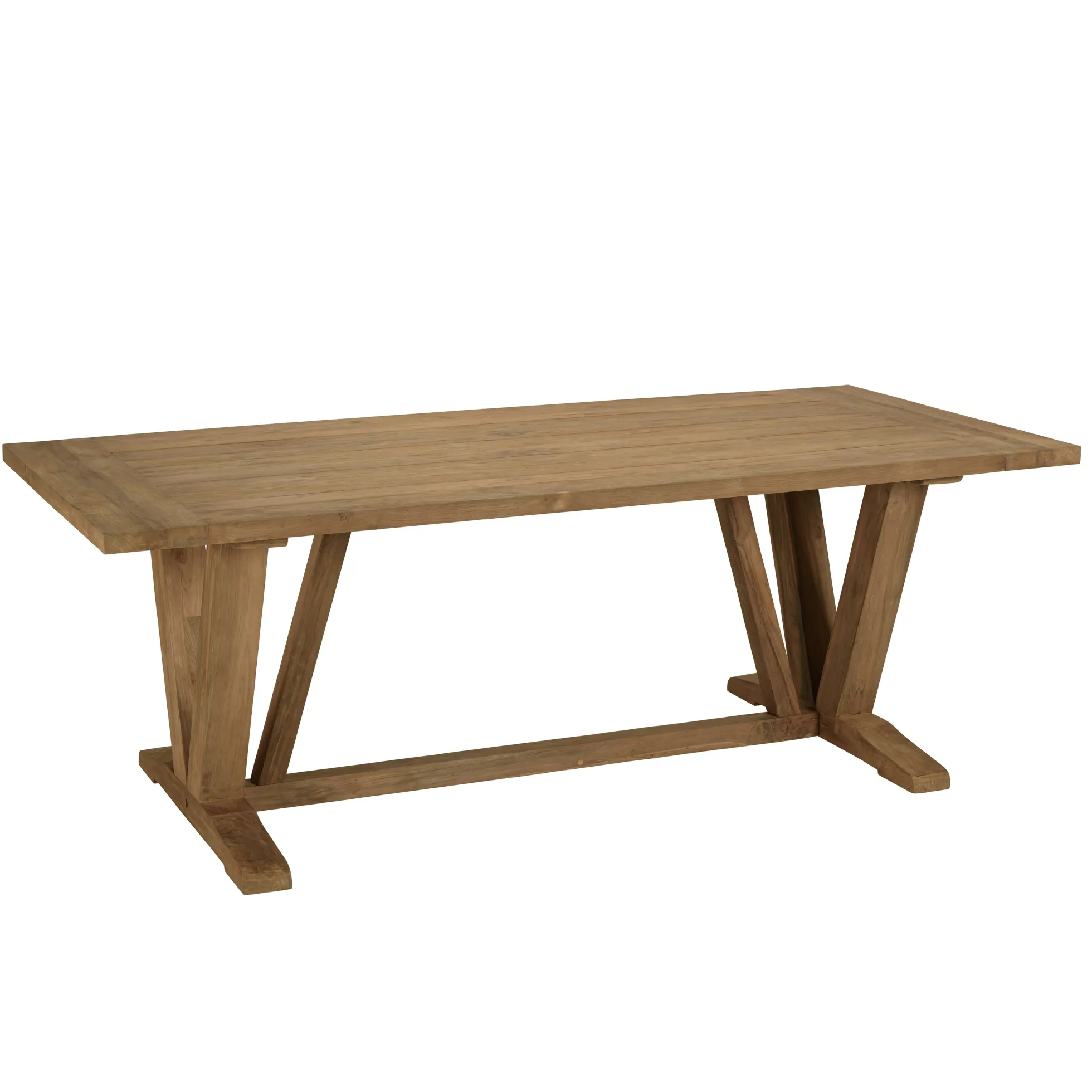 Ensemble de jardin table pieds en V et 6 chaises en rotin synthétique LUMIO