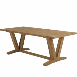 Ensemble de jardin table pieds en V et 6 chaises en rotin synthétique LUMIO