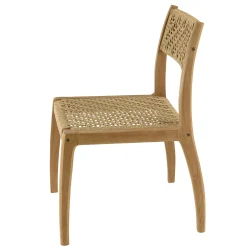 Ensemble de jardin table pieds en H et 6 chaises en rotin synthétique LUMIO