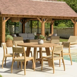 Ensemble de jardin Table ronde 150 cm 6 chaisesrotin synthétique LUMIO