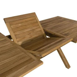 Ensemble de repas de jardin en teck table extensible et 6 chaises ALERIA