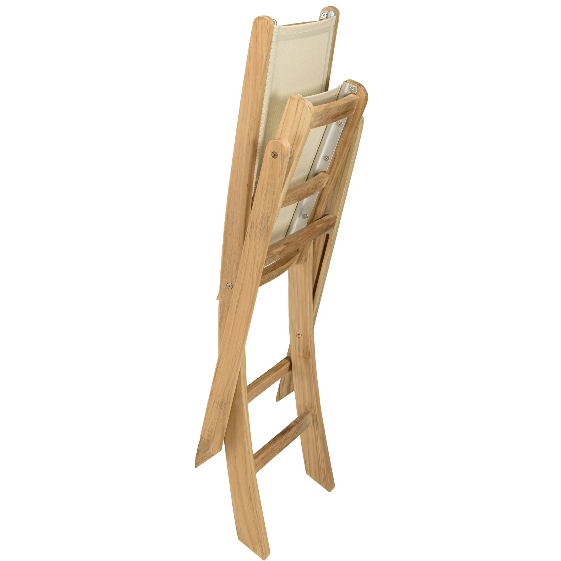 Ensemble de repas de jardin en teck table extensible et 6 chaises ALERIA