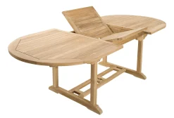 Ensemble de repas extérieur en teck table extensible 6 chaises ALERIA
