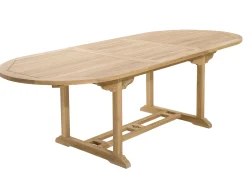 Ensemble de repas extérieur en teck table extensible 6 chaises ALERIA