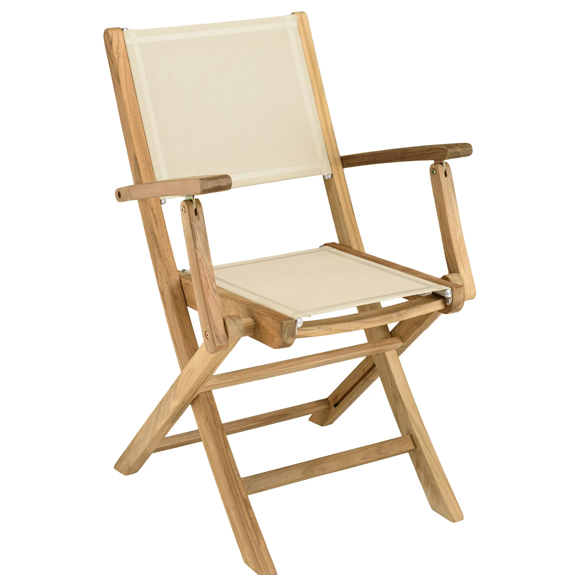 Ensemble de repas extérieur, table en teck extensible 8 chaises ALERIA