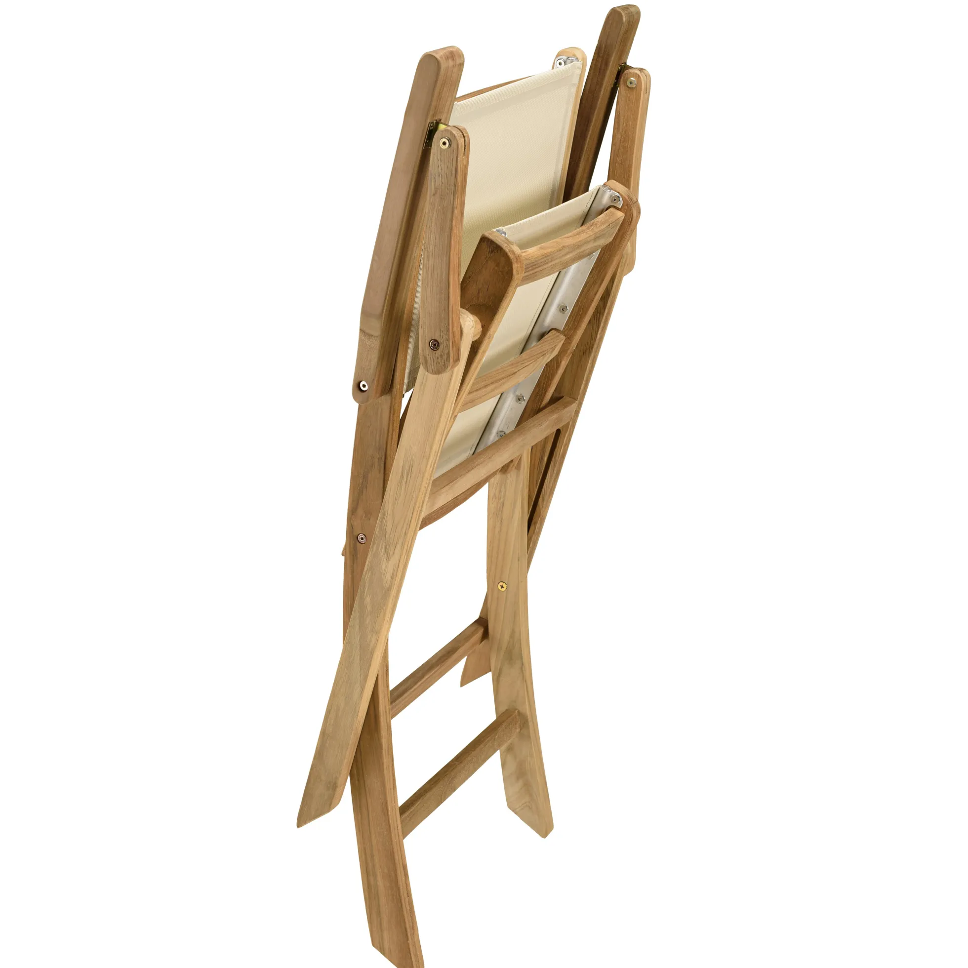 Ensemble de repas extérieur, table en teck extensible 8 chaises ALERIA