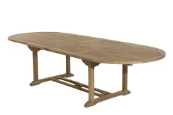 Ensemble de repas extérieur, table en teck extensible 8 fauteuils ALERIA
