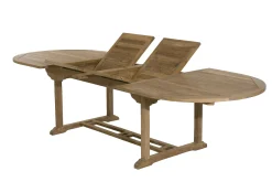 Ensemble de repas extérieur, table en teck extensible 8 fauteuils ALERIA