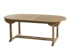 Ensemble de repas extérieur, table en teck extensible 8 fauteuils ALERIA