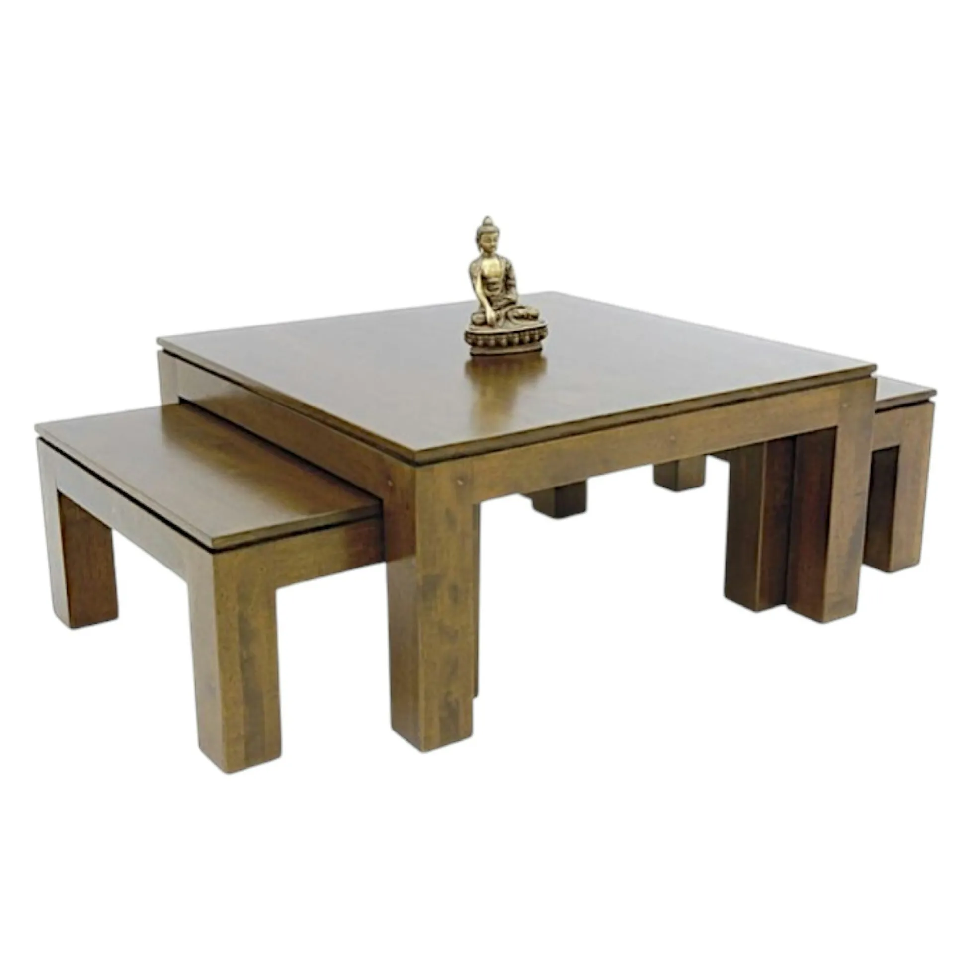 Ensemble de 3 tables basses hévéa HELENA