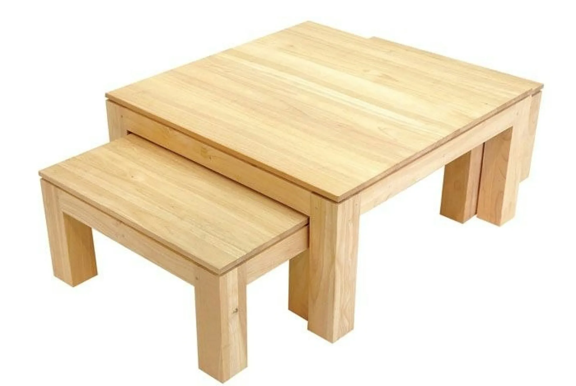 Ensemble de 3 tables basses hévéa HELENA