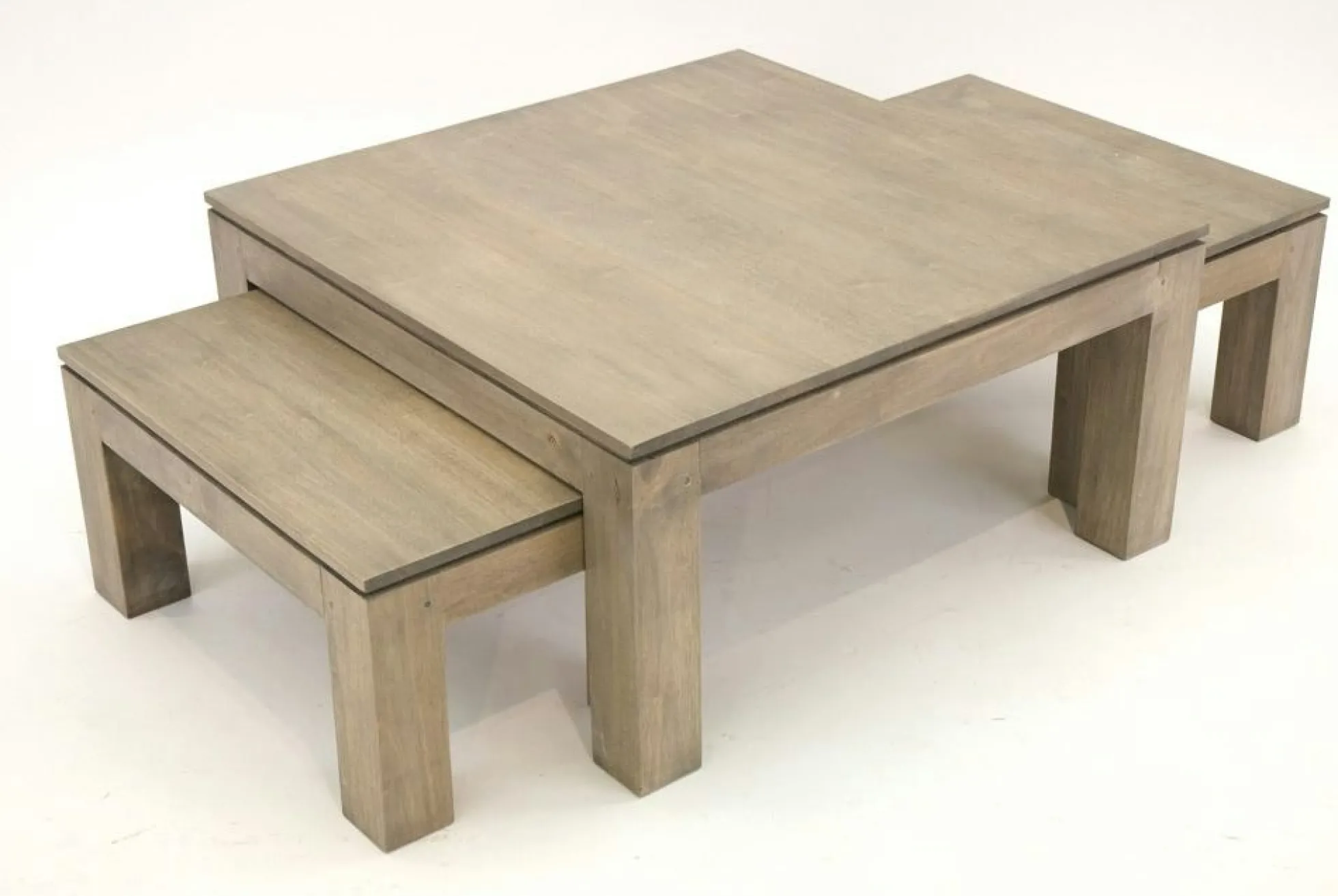 Ensemble de 3 tables basses hévéa HELENA