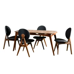 Ensemble salle à manger vintage - 4 chaises grises DILI