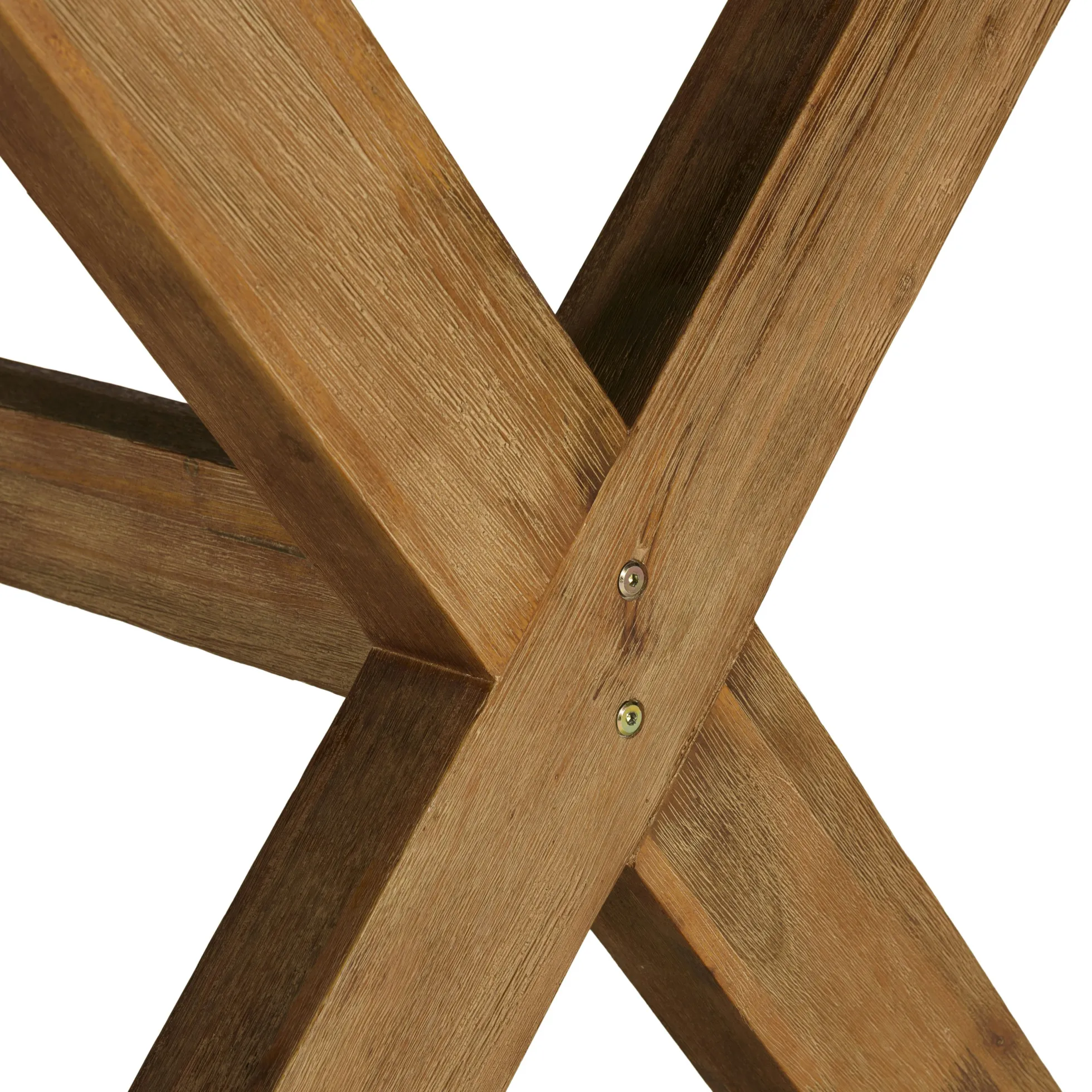 Ensemble table 200 cm et bancs effet béton marron pieds en bois d'acacia CALVI