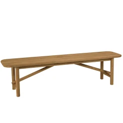 Ensemble table et bancs en teck recyclé ORIA