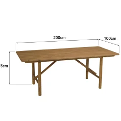 Ensemble table et bancs en teck recyclé ORIA