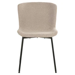 Ensemble table et chaises beige bouclette (lot de 9 pièces) AMSTERDAM