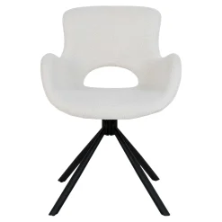 Ensemble table et chaises bouclette blanche (lot de 7 pièces) SAVONE