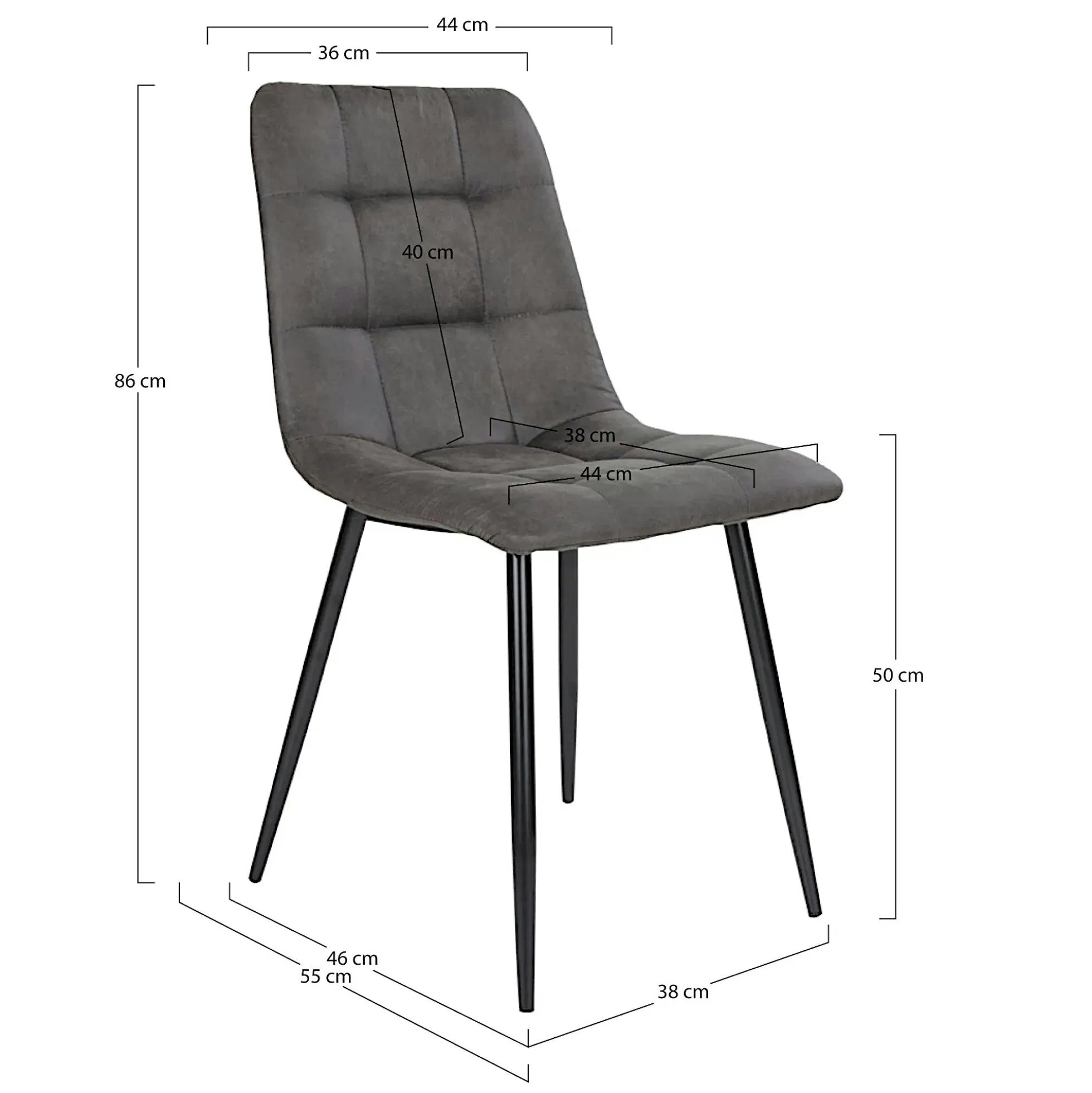 Ensemble table et chaises grises microfibre (lot de 7 pièces) SAVONE