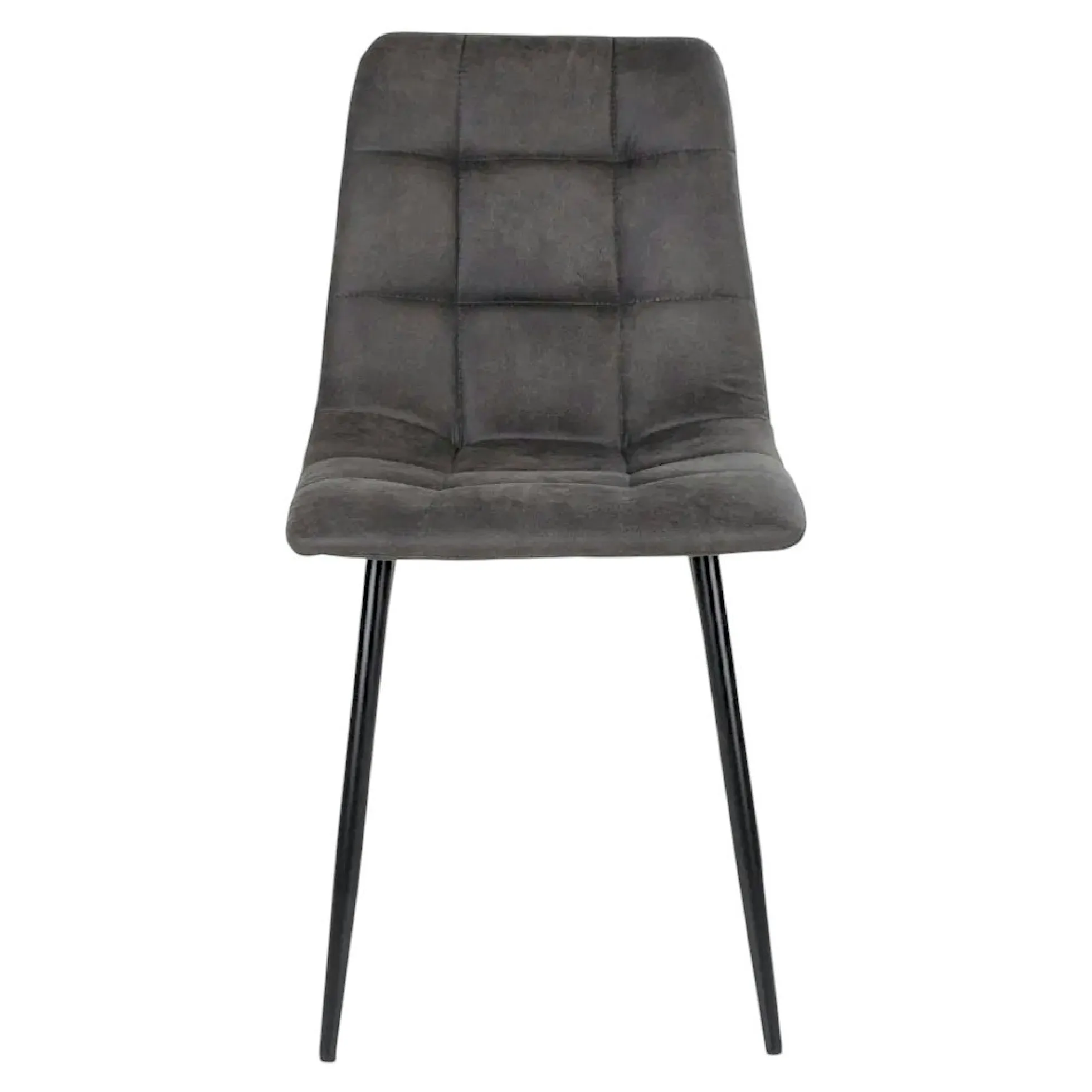 Ensemble table et chaises grises microfibre (lot de 7 pièces) SAVONE
