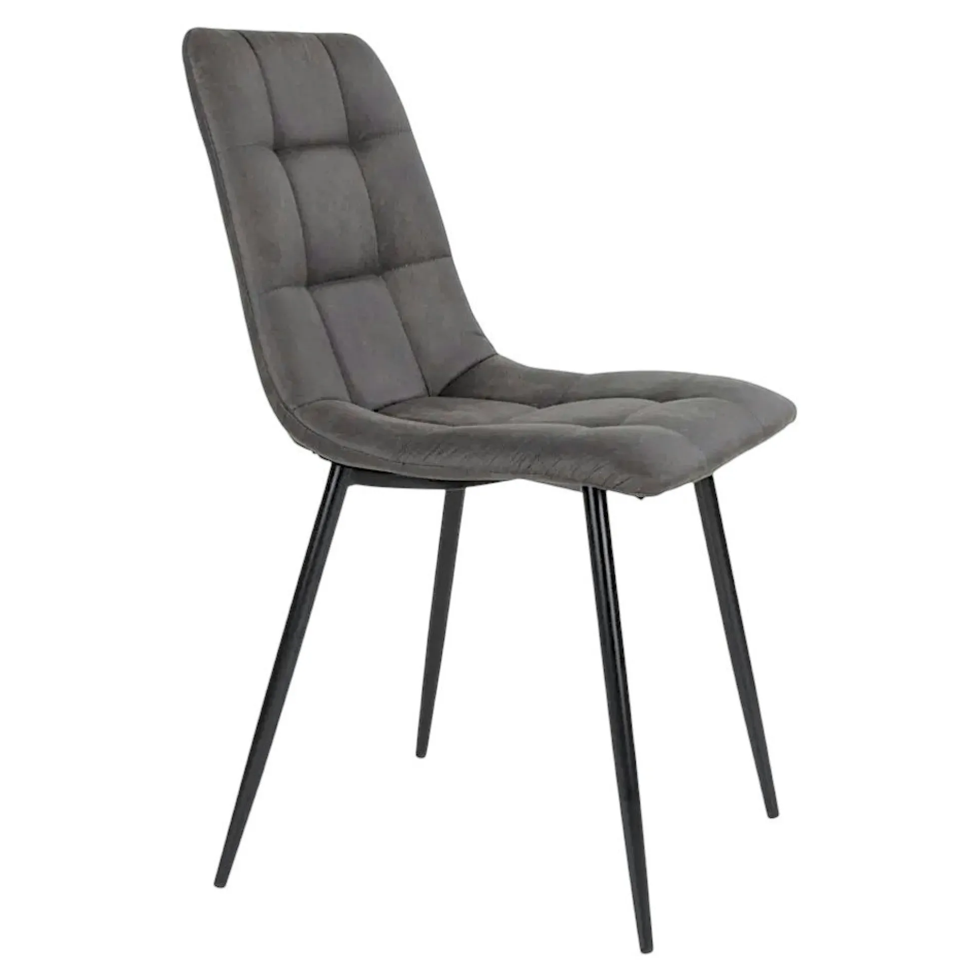 Ensemble table et chaises grises microfibre (lot de 7 pièces) SAVONE
