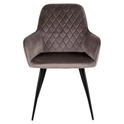 Ensemble table et chaises velours marron (lot de 7 pièces) SAVONE
