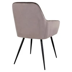 Ensemble table et chaises velours marron (lot de 7 pièces) SAVONE