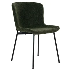 Ensemble table et chaises vertes bouclette (lot de 5 pièces) AMSTERDAM