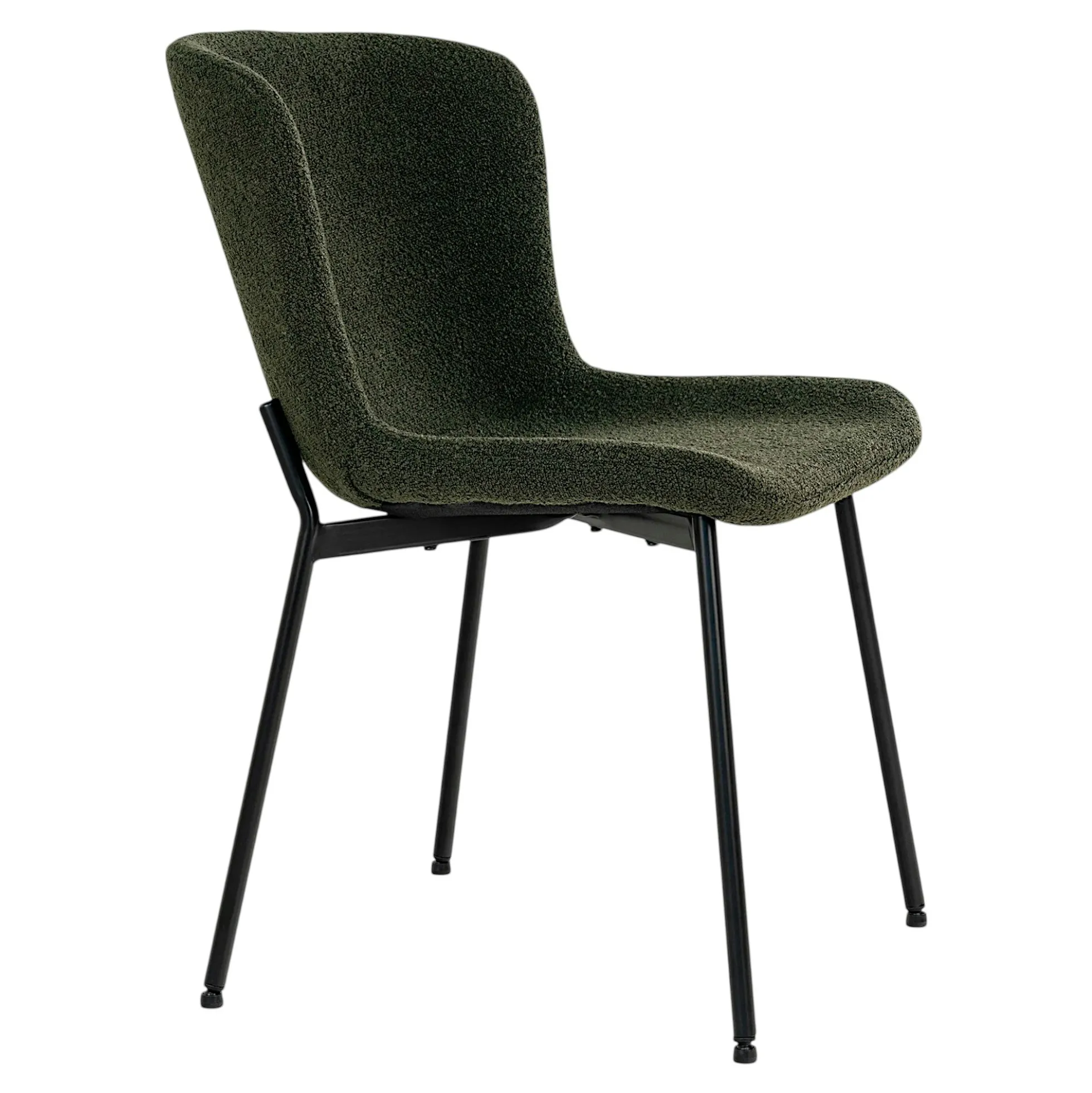 Ens. table ovale décor bois foncé + 6 chaises vertes MATERA