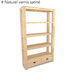Etagère bibliothèque bois hévéa 110x190cm HELENA