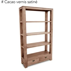 Etagère bibliothèque bois hévéa 110x190cm HELENA