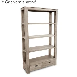 Etagère bibliothèque bois hévéa 110x190cm HELENA