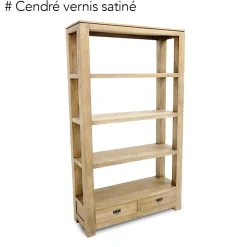 Etagère bibliothèque bois hévéa 110x190cm HELENA