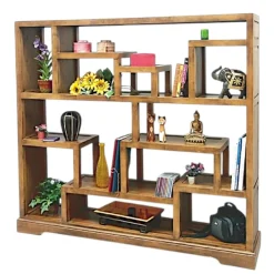 Etagère bibliothèque destructurée hévéa 164x150cm MAORI