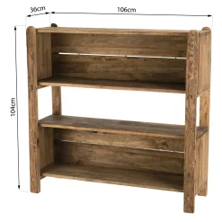 Etagère bibliothèque en bois de pin recyclé 3 niveaux DENVER