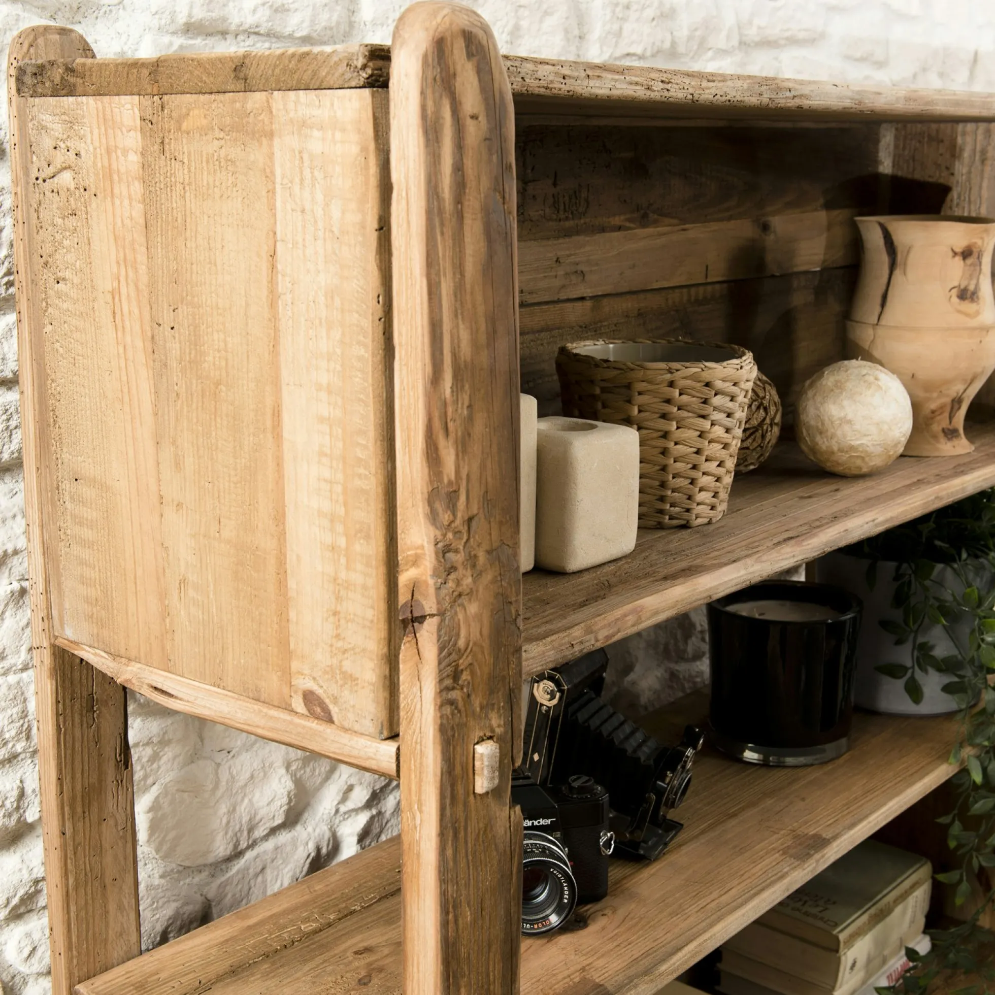 Etagère bibliothèque en bois de pin recyclé 5 niveaux DENVER