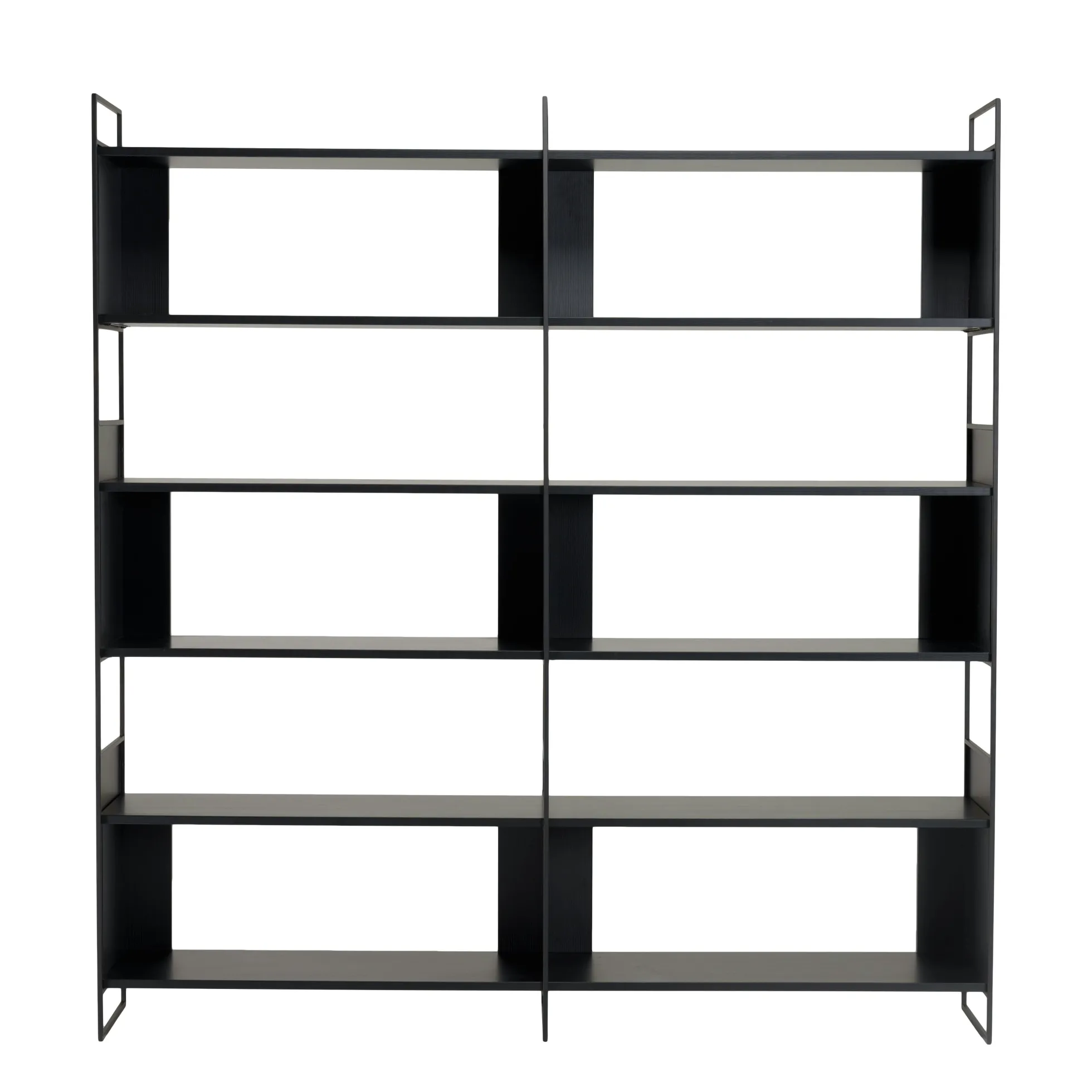 Etagère bois noir et métal 10 niches CORUMBA