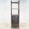 Etagère bois recyclé 3 plateaux 3 tiroirs 60x210 CARAVELLE