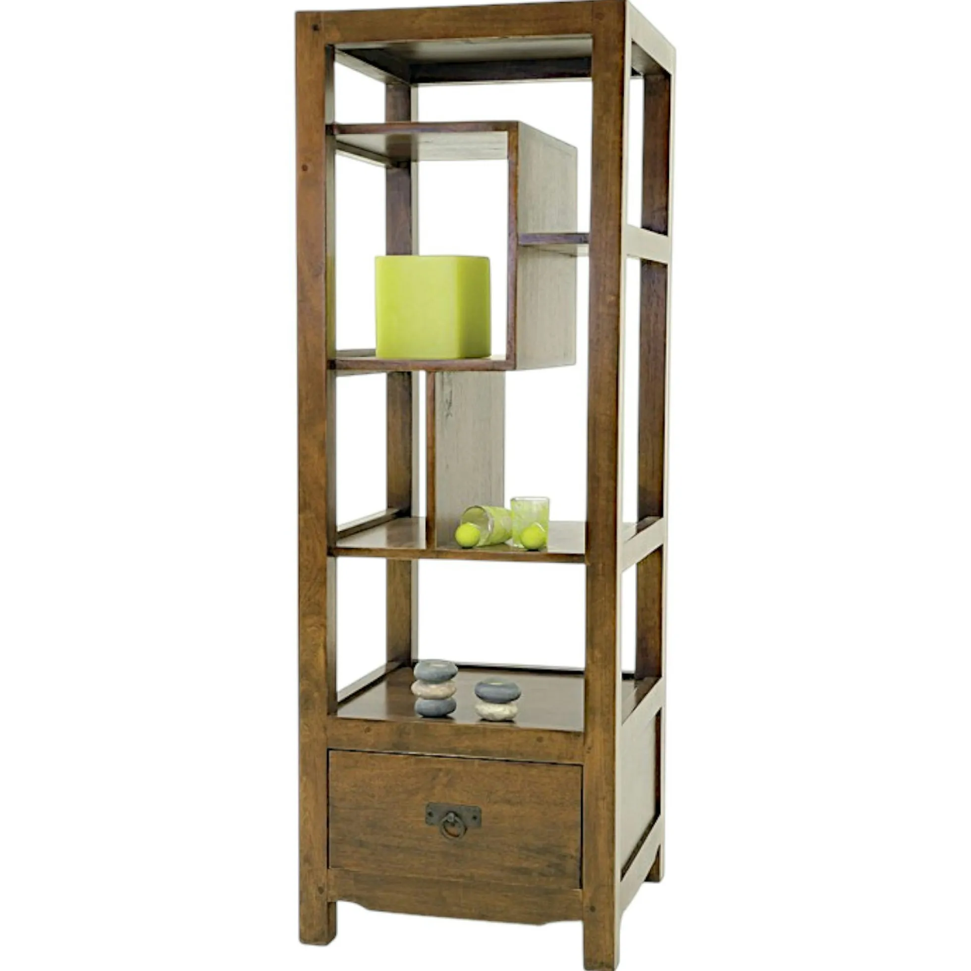 Etagère colonne destructurée hévéa 128cm MAORI