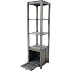 Etagère colonne 1 porte hévéa 162cm GALA