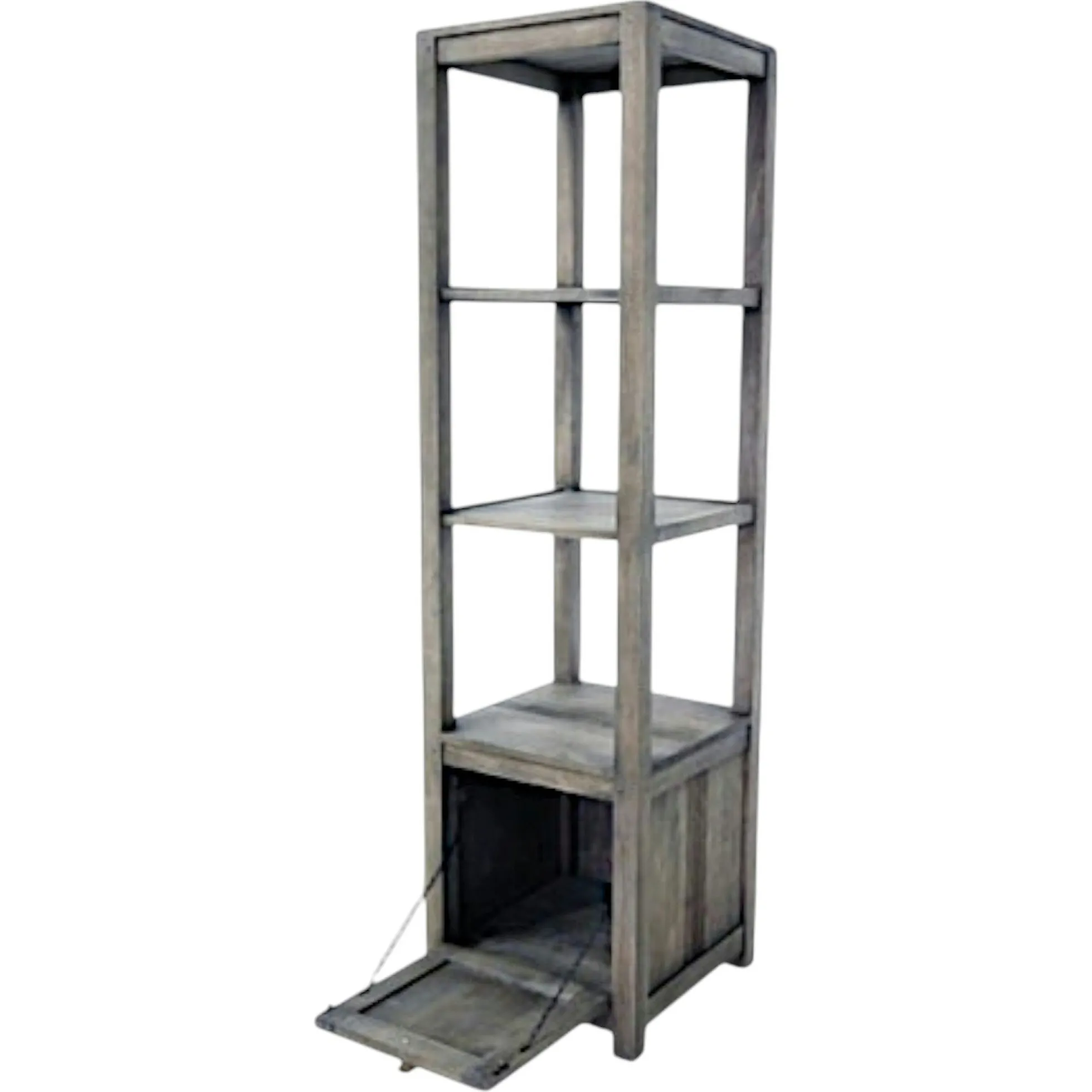 Etagère colonne 1 porte hévéa 162cm GALA