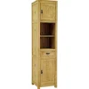 Etagère colonne 2 portes 1 tiroir hévéa H190cm TESSA